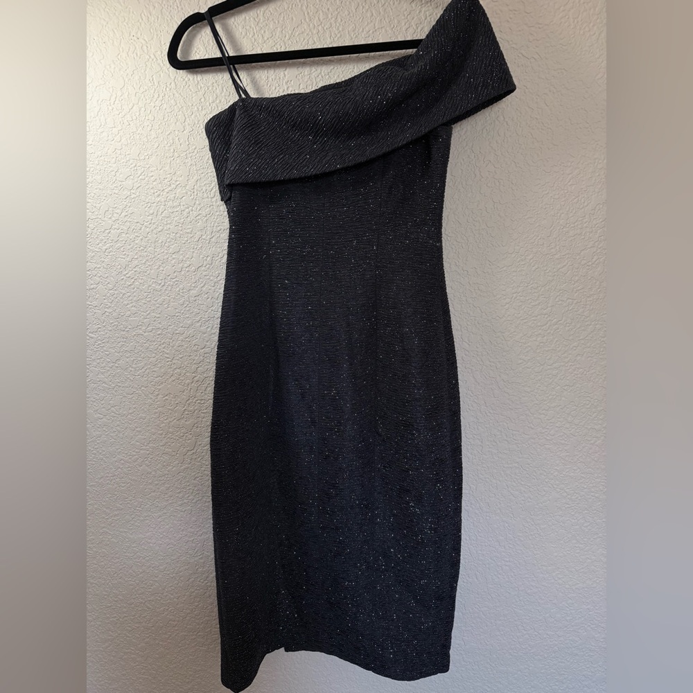 Eliza J Strapless Black & Silver Shimmer Dress | Glam Formal| Size 6 - Picture 9 of 14